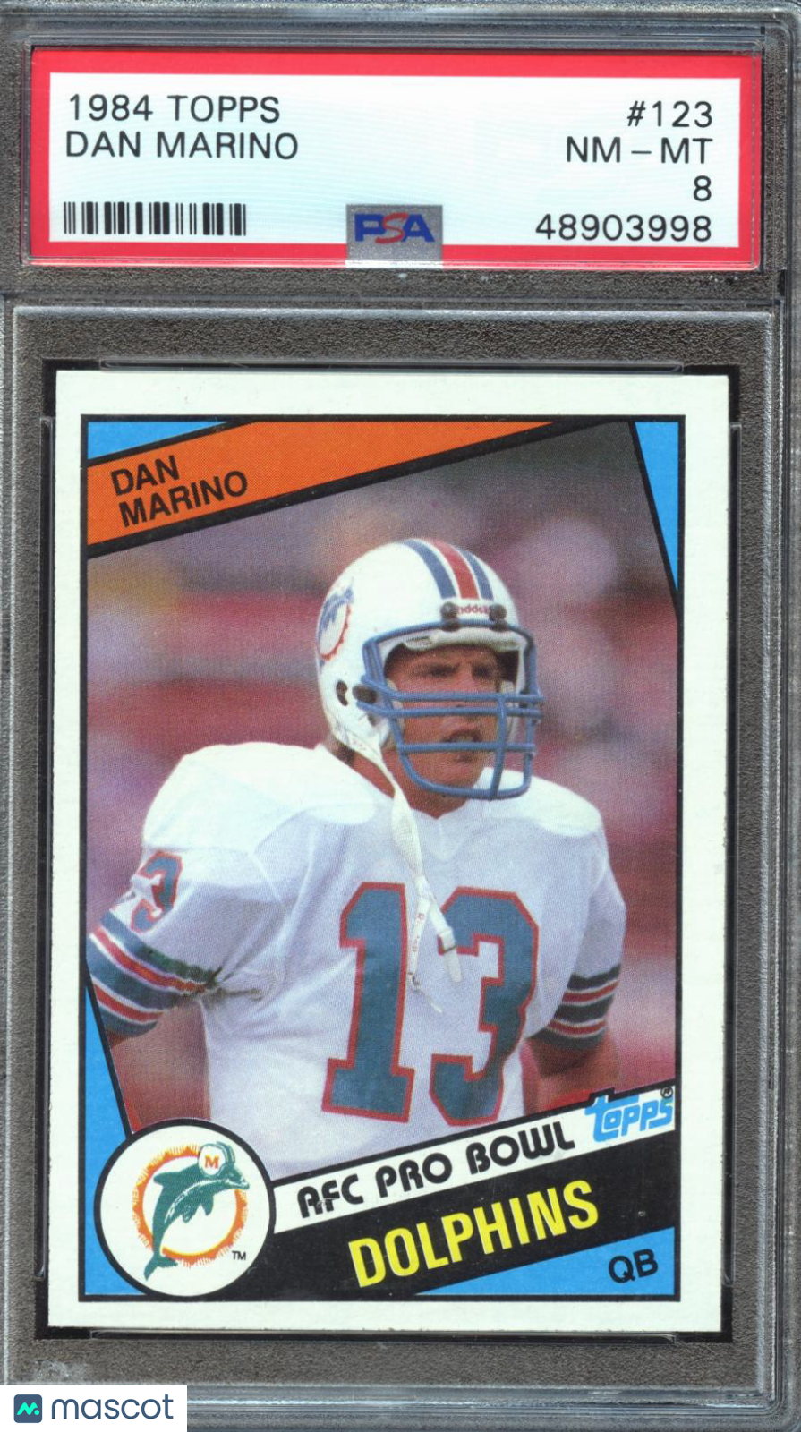 Dan Marino 1984 Topps Rookie Card RC #123 Miami Dolphins PSA 8
