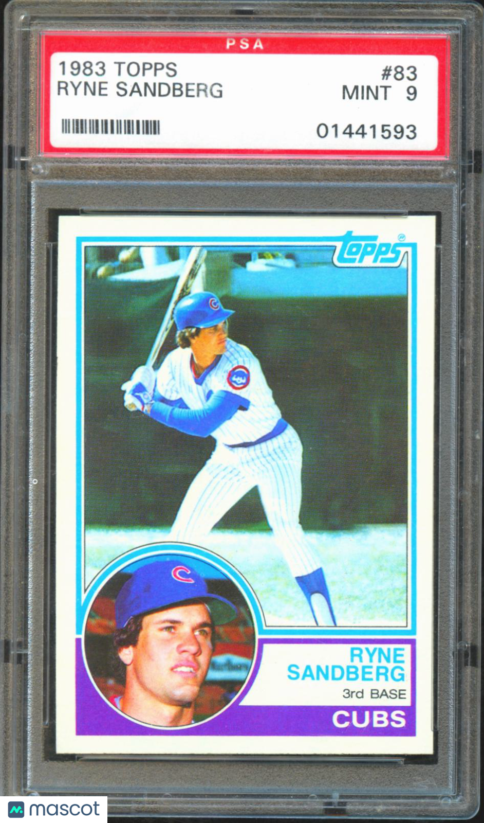 Ryne Sandberg 1983 Topps Rookie RC Chicago Cubs #83 PSA 9