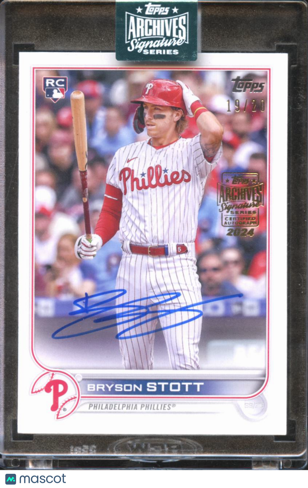 Bryson Stott 2024 Topps Archives Auto Autograph RC 19/20 Philadelphia Phillies