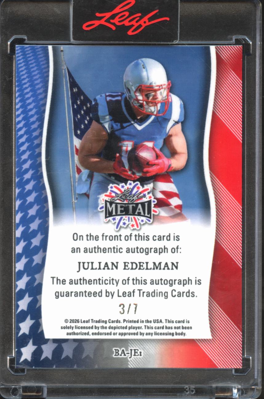 Julian Edelman 2026 Leaf Metal Auto Autograph New England Patriots 3/7