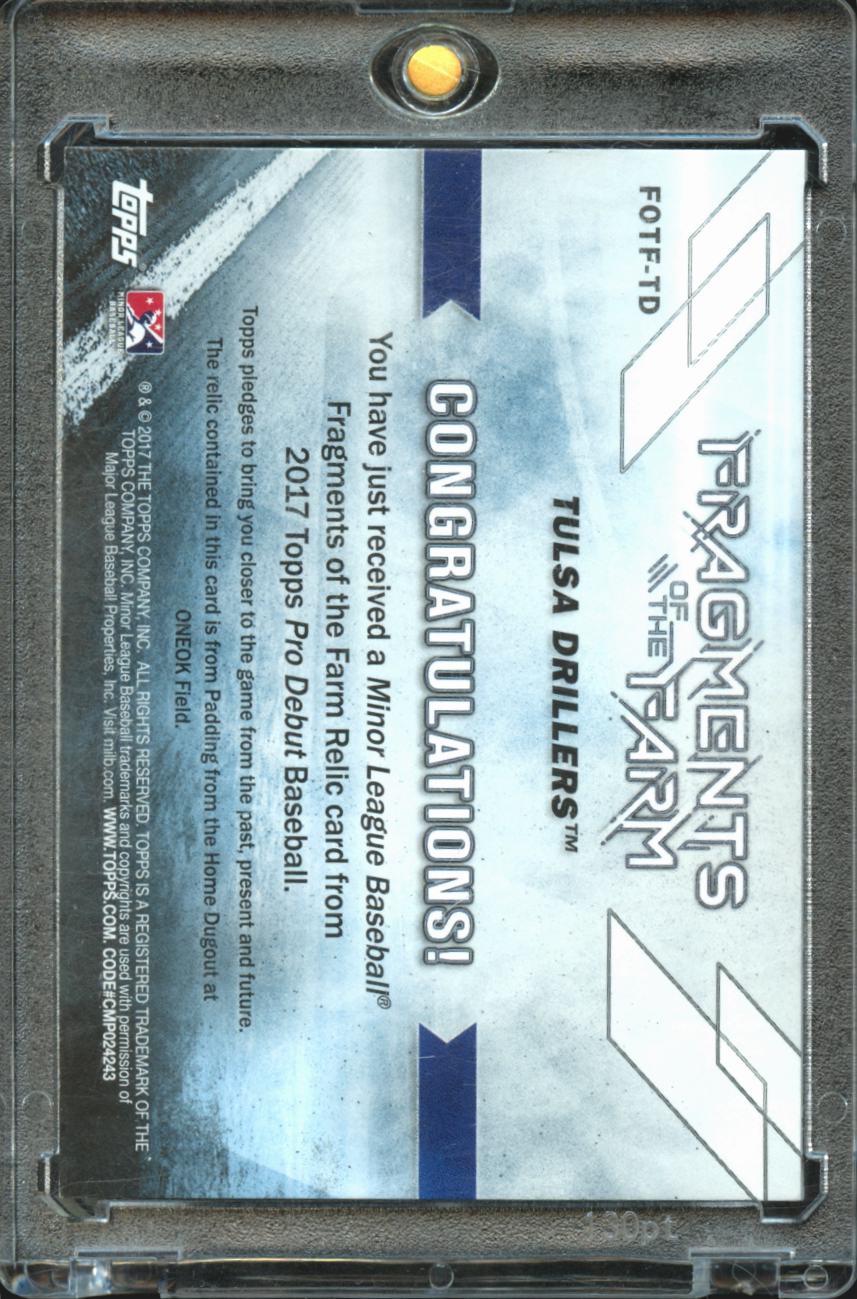 Tulsa Drillers 2017 Topps Pro Debut Padding Relic Patch ONEOK 1/1 Tulsa Drillers
