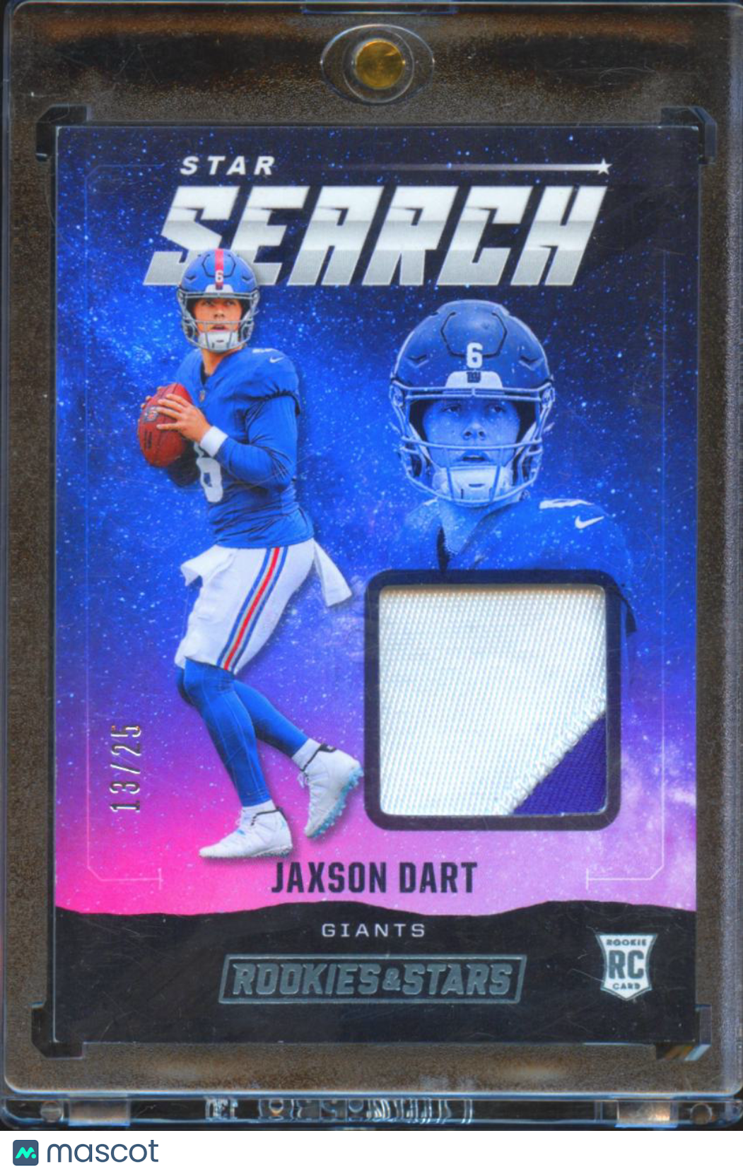 Jaxson Dart 2025 Rookies & Stars 2 Color Patch RC 13/25 New York Giants