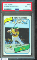 Rickey Henderson 1980 Topps Rookie RC Oakland Athletics #482 PSA 4