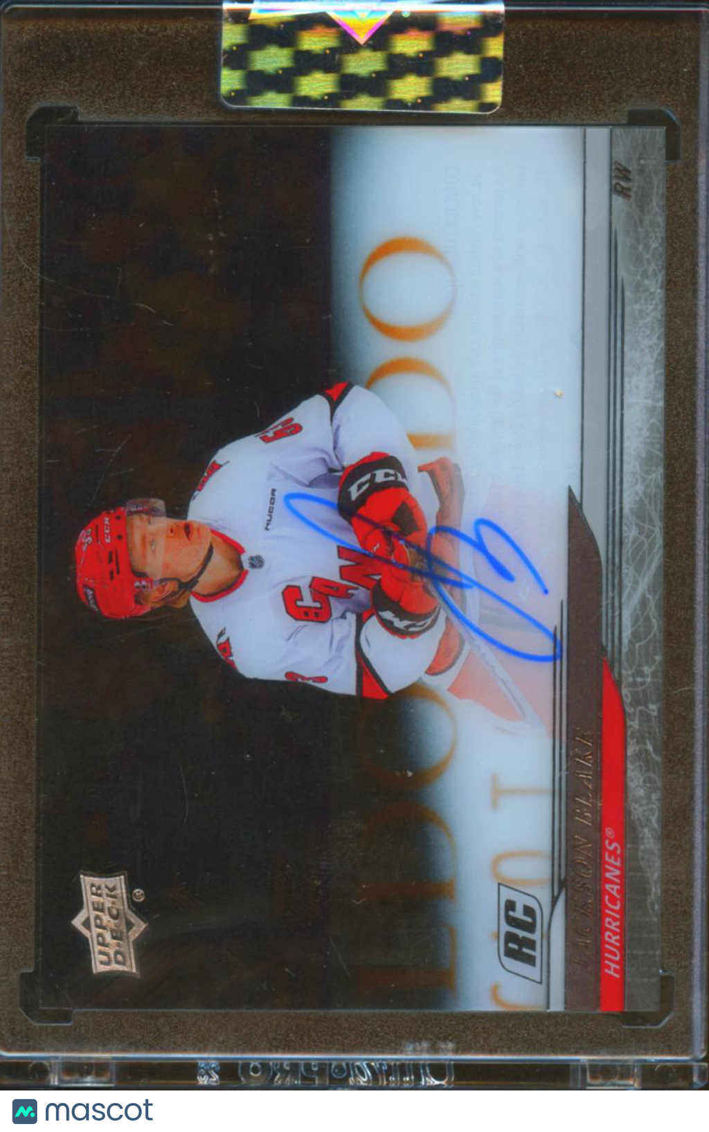 Jackson Blake 2025 Upper Deck Clear Cut Auto Autograph RC Carolina Hurricanes