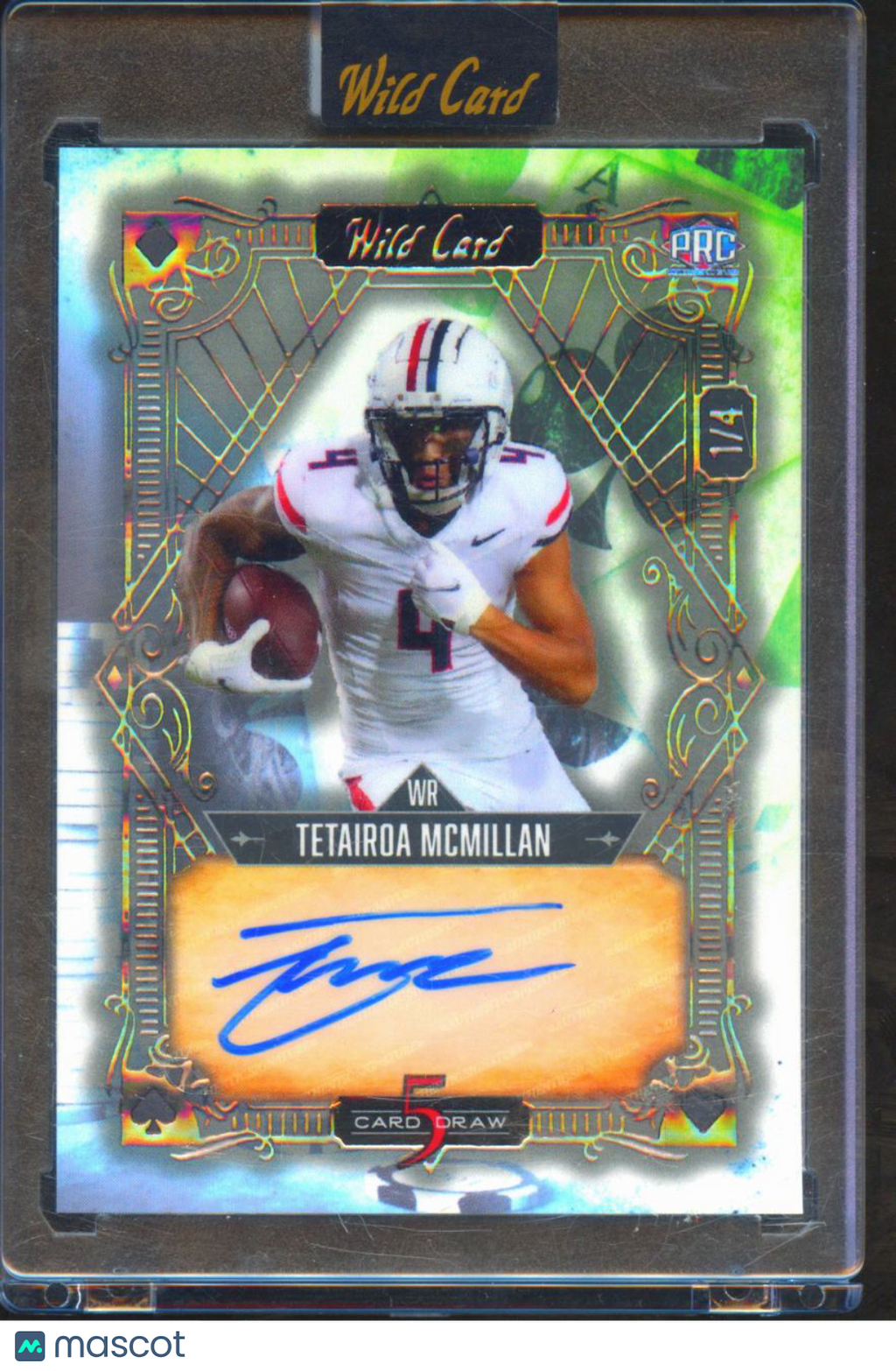 Tetairoa McMillan 2024 Wild Card Auto Autograph RC 1/4 Arizona Carolina Panthers