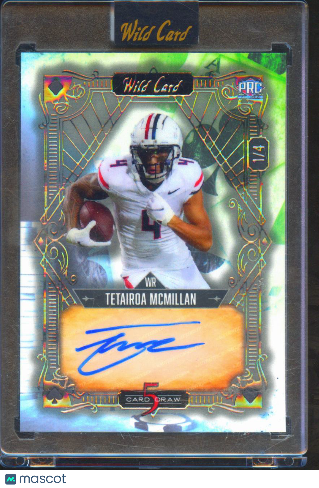 Tetairoa McMillan 2024 Wild Card Auto Autograph RC 1/4 Arizona Carolina Panthers