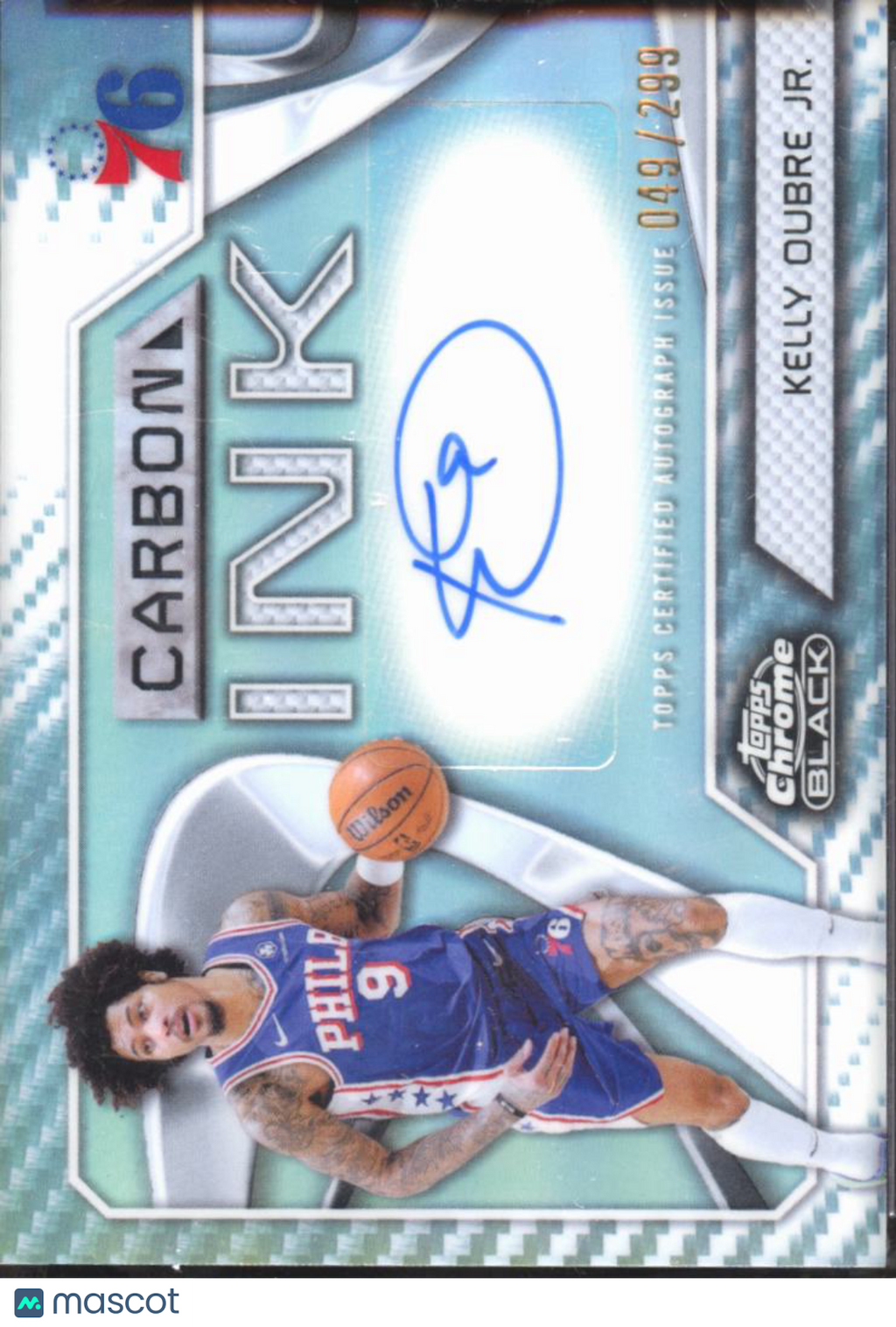 Kelly Oubre Jr. 2026 Topps Chrome Black Auto Autograph 49/299 Philadelphia 76ers