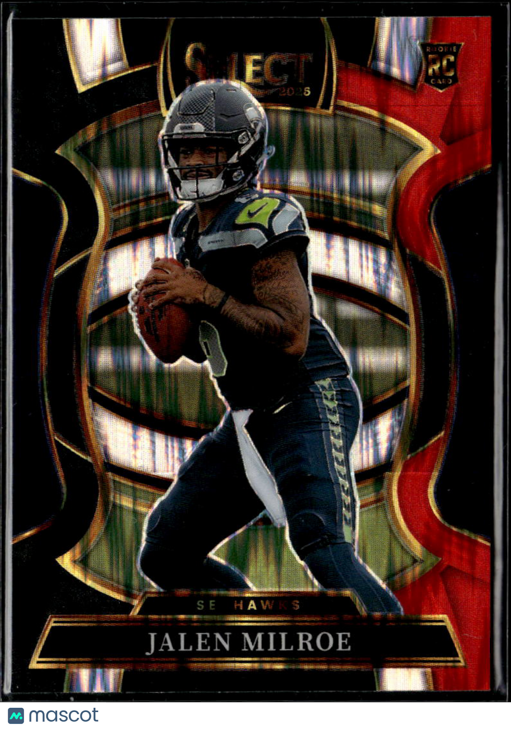Jalen Milroe 2025 Select Red Black Shock Rookie RC Seattle Seahawks