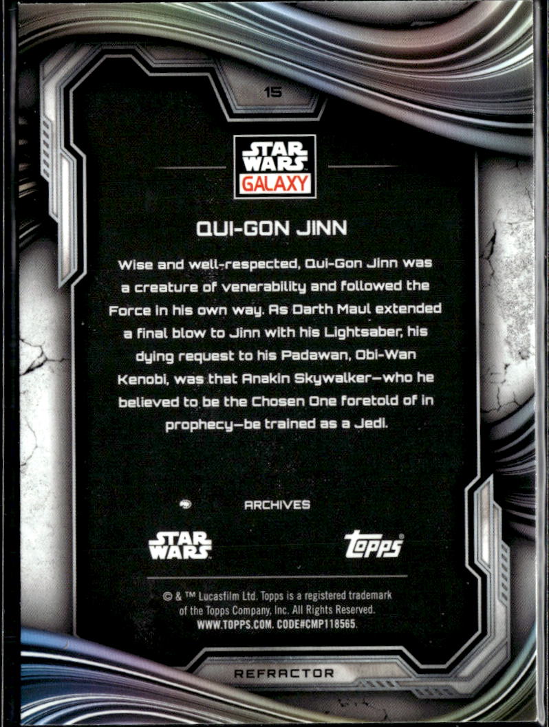 Qui-Gon Jin 2025 Topps Star Wars Galaxy Refractor #15