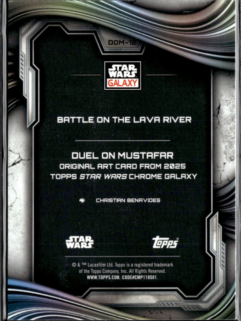 Battle On The Lava River 2025 Topps Star Wars Galaxy Refractor #DOM-12