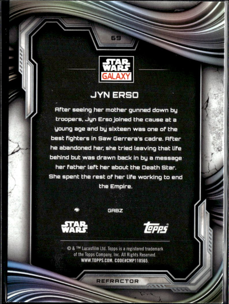 Jyn Erso 2025 Topps Star Wars Galaxy Refractor #69