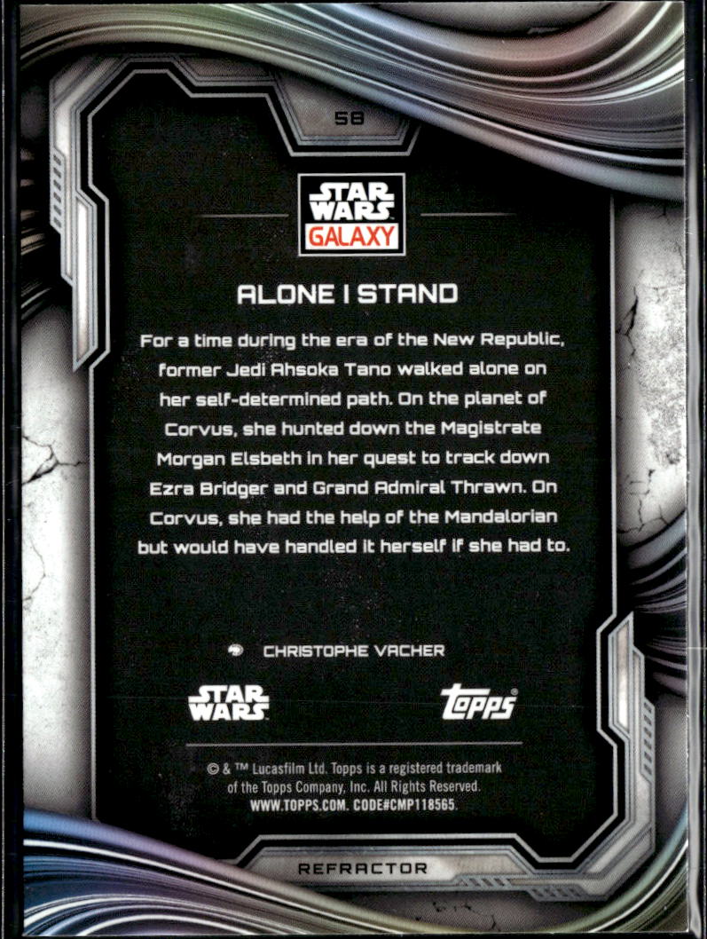 Alone I Stand 2025 Topps Star Wars Galaxy Refractor #58