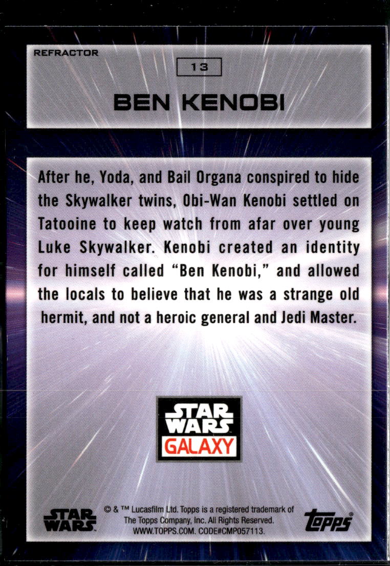 Ben Kenobi 2022 Topps Star Wars Galaxy Refractor #13