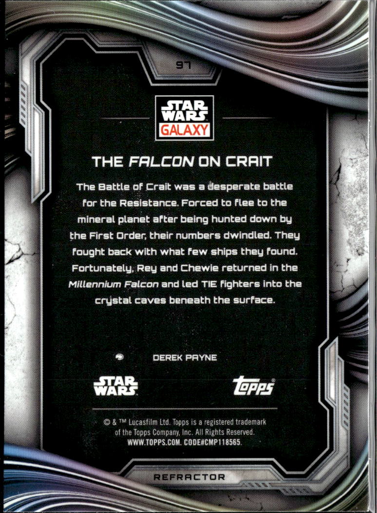 The Falcon On Crait 2025 Topps Star Wars Galaxy Refractor #97