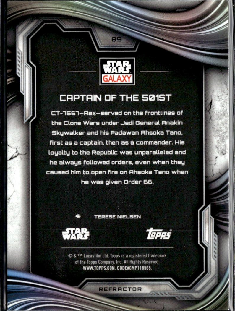 Captain of the 501ST 2025 Topps Star Wars Galaxy Refractor #89