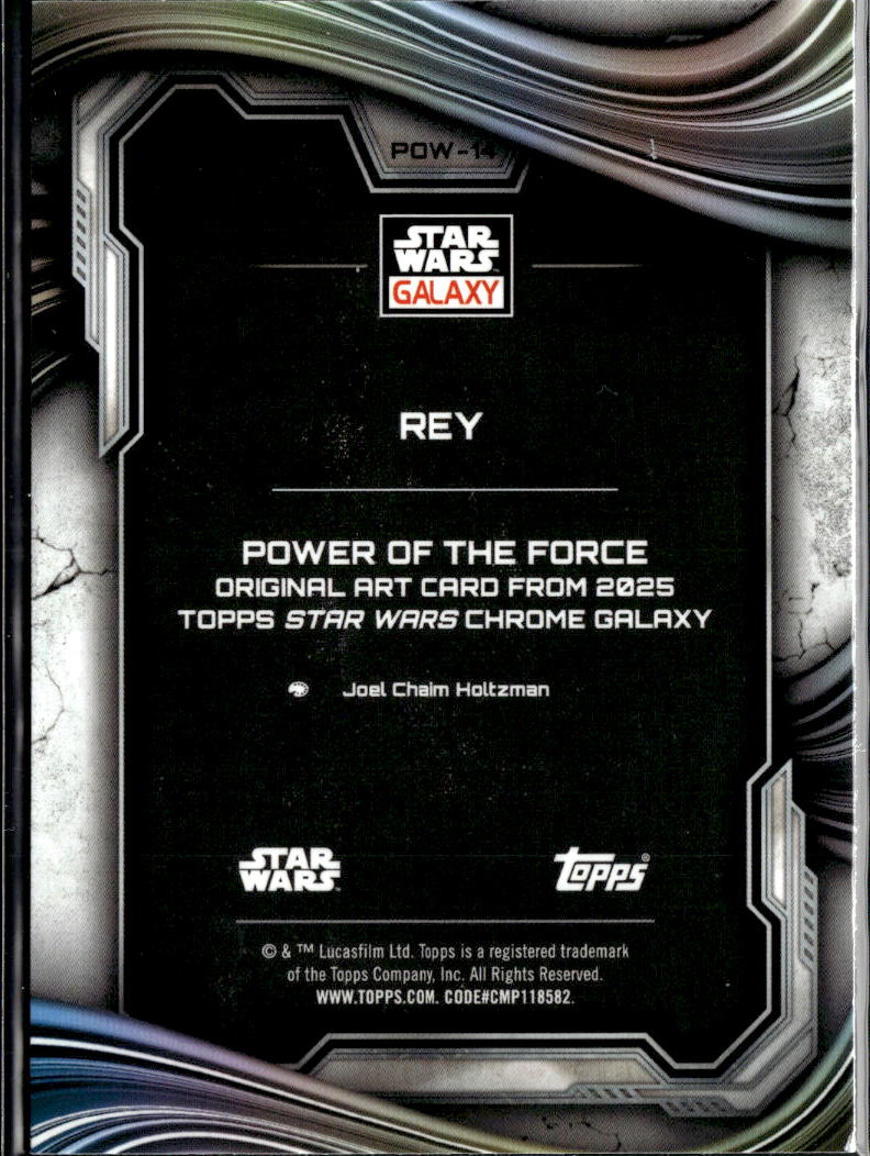 Rey 2025 Topps Star Wars Galaxy Refractor #POW-14