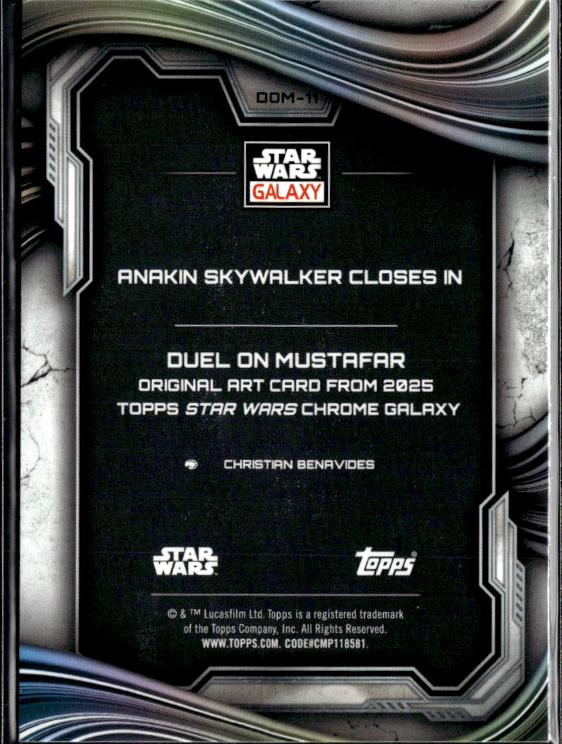 Anakin Skywalker Closes In 2025 Topps Star Wars Galaxy Refractor #DOM-11
