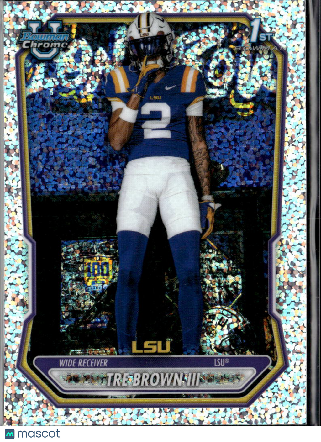 Tre Brown III 2026 Bowman Chrome 1st Speckle Refractor  LSU Tigers