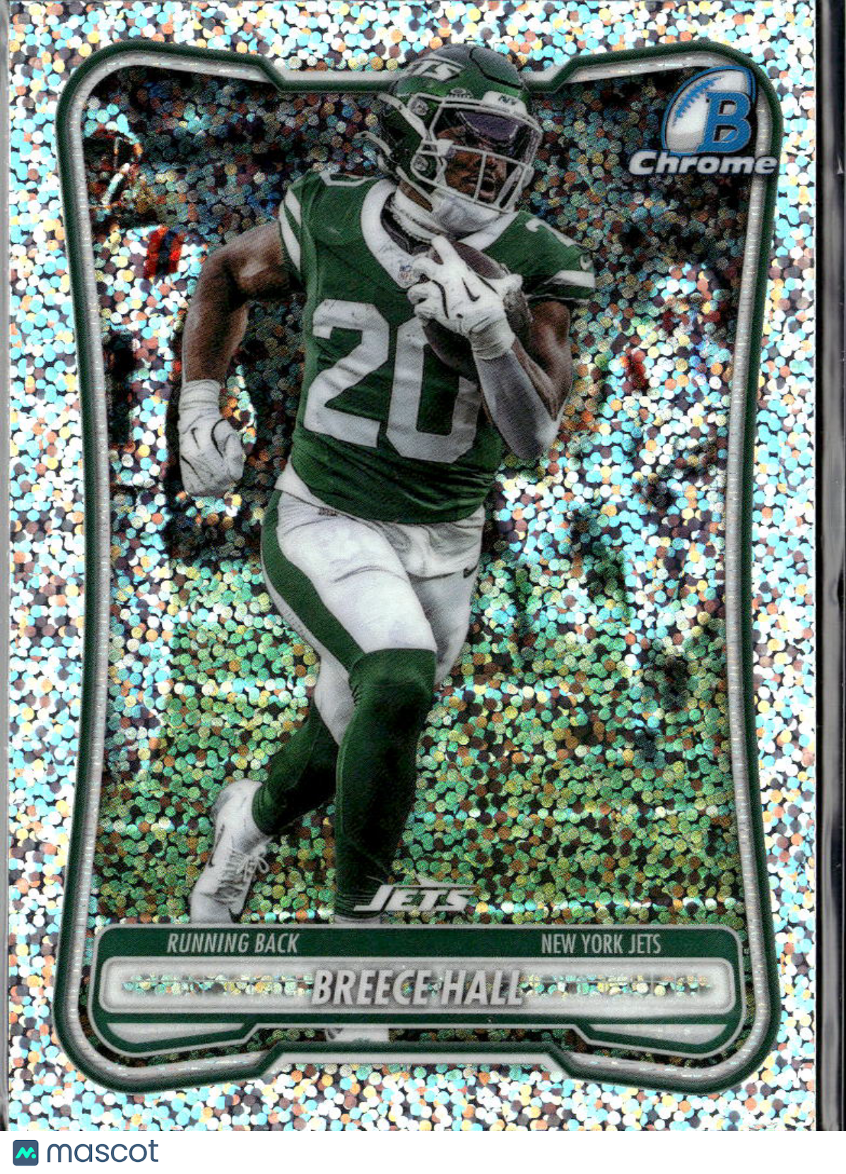 Breece Hall 2026 Bowman Chrome Speckle Refractor New York Jets