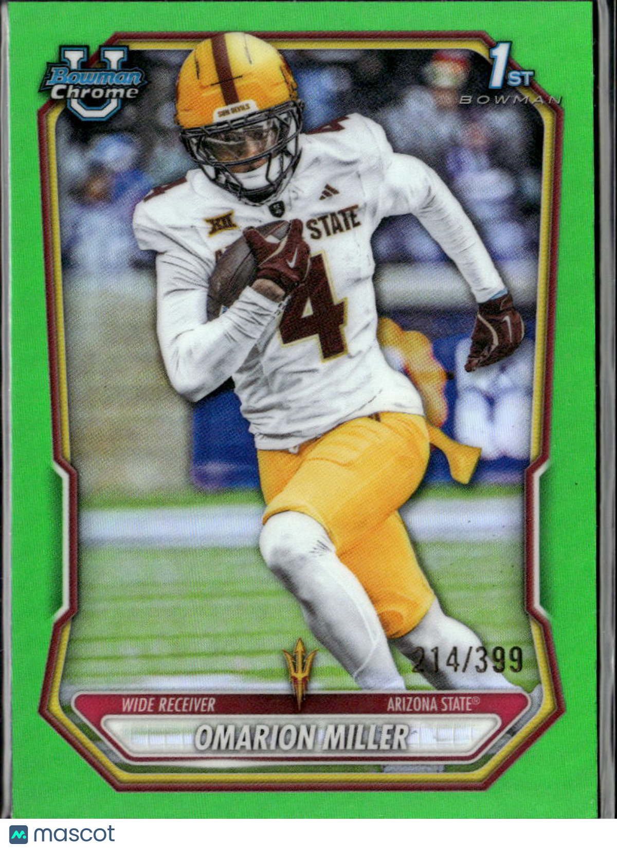 Omarion Miller 2026 Bowman Chrome 1st Lime Green /399 Arizona State Sun Devils