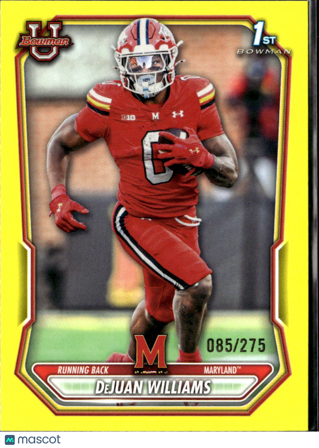 DeJuan Williams 2026 Bowman 1st Yellow /275 Maryland Terrapins