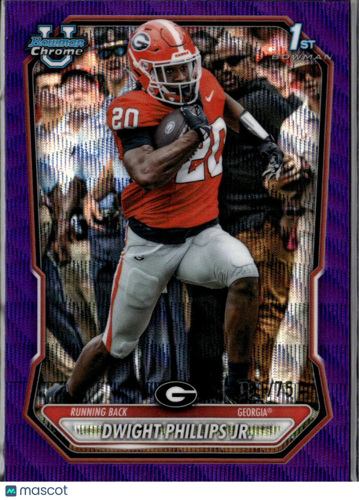 Dwight Phillips Jr. 2026 Bowman Chrome 1st Purple Wave /75 Georgia Bulldogs
