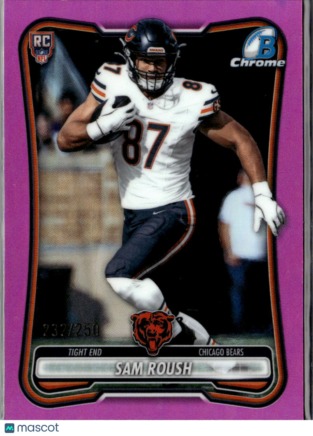 Sam Roush 2026 Bowman Chrome RC Rookie Pink /250 Chicago Bears