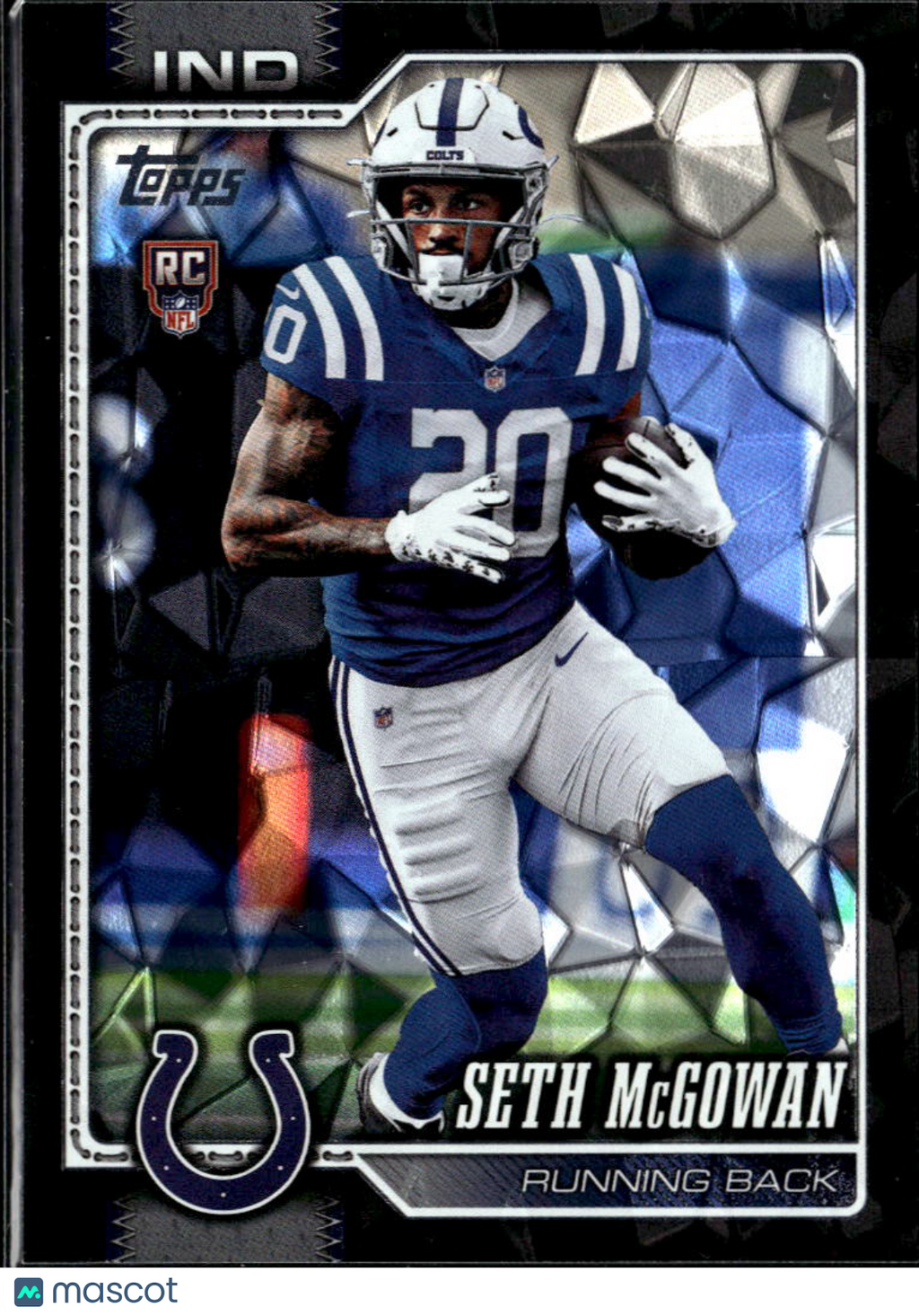 Seth McGowan 2026 Topps BLACK Diamante Rookie RC 5/10 Indianapolis Colts