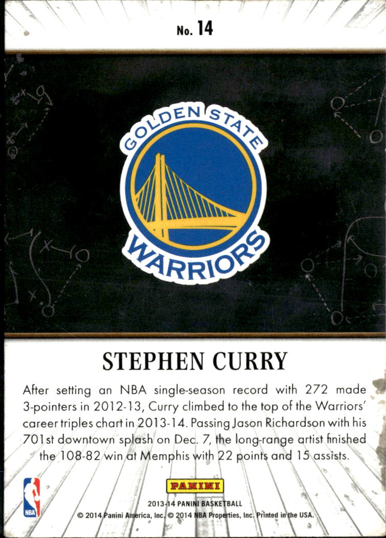Stephen Curry 2013-14 Panini Knight School Golden State Warriors