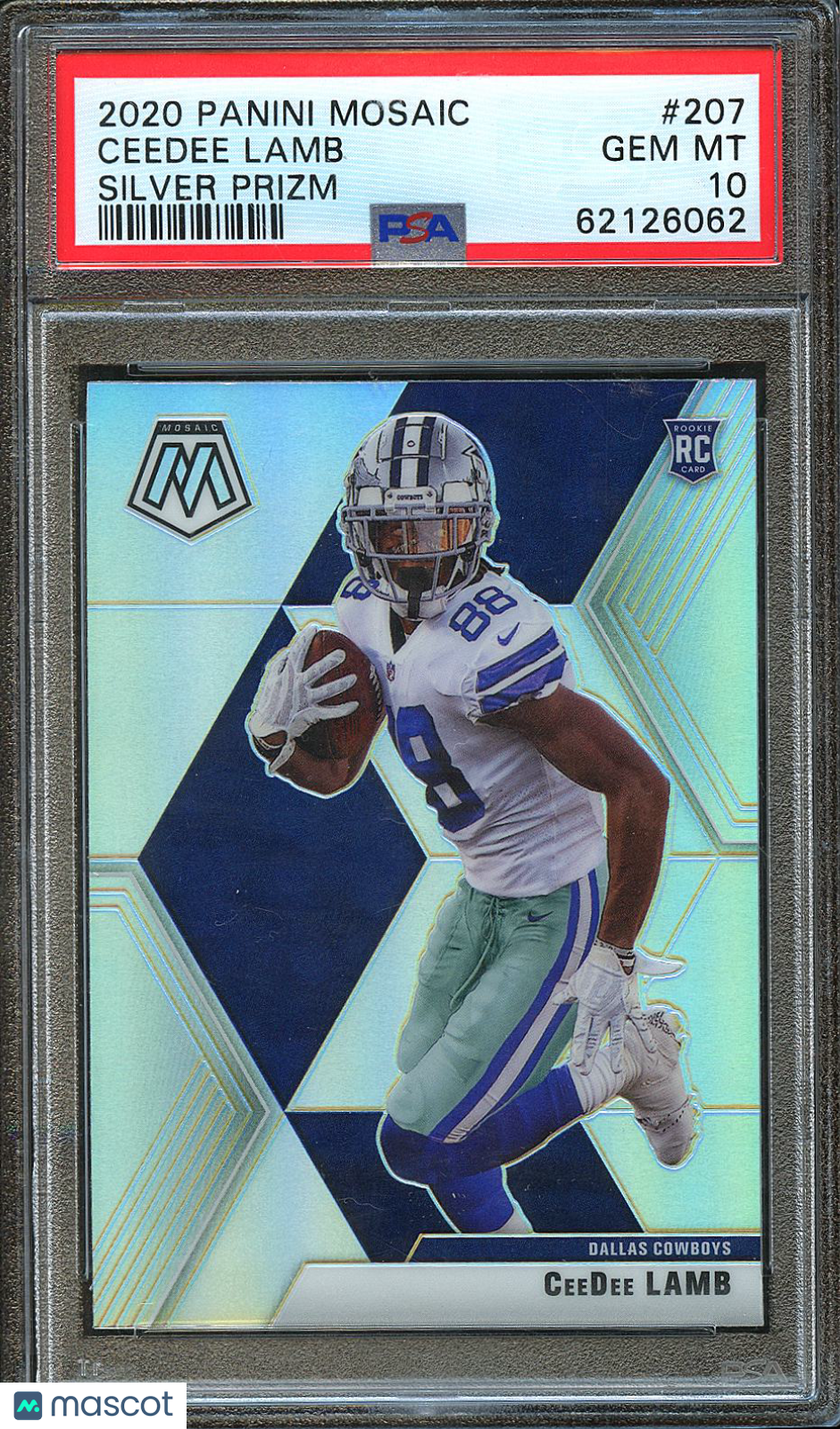 Ceedee Lamb 2020 Mosaic Silver Prizm Rookie RC Dallas Cowboys #207 PSA 10
