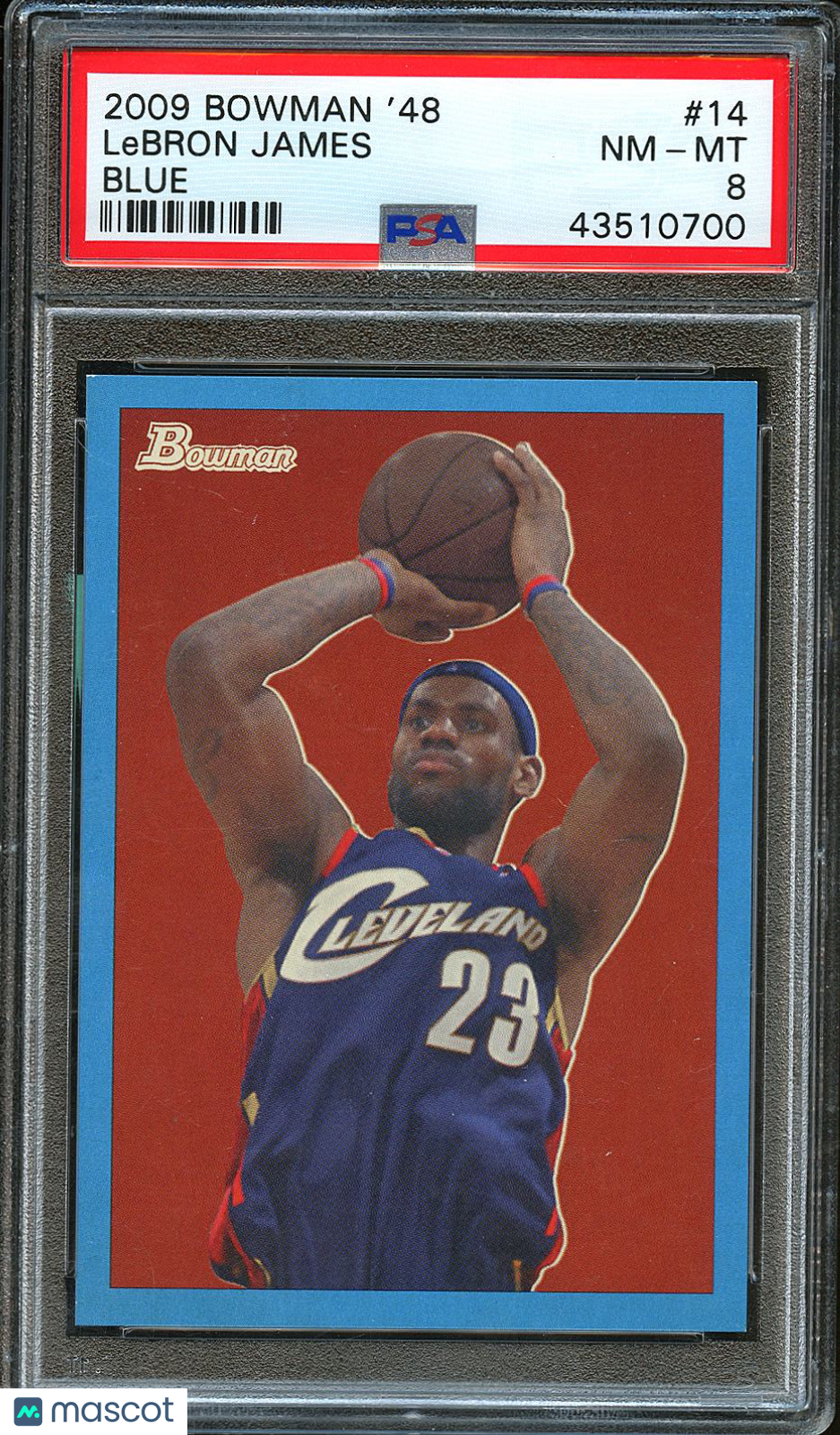 LeBron James 2009-10 Bowman '48 Blue Cleveland Cavaliers 1442/1948 PSA 8
