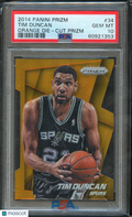 Tim Duncan 2014-15 Prizm Orange Die Cut San Antonio Spurs 105/399 #34 PSA 10