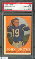 John Unitas 1958 Topps Card Baltimore Colts #22 PSA 8 (OC)
