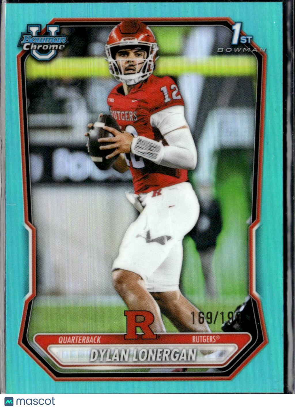 Dylan Lonergan 2026 Bowman Chrome 1st Aqua Refractor /199 Rutgers
