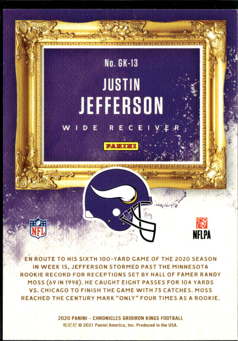 Justin Jefferson 2020 Gridiron Kings Blue Rookie RC 1/99 Minnesota Vikings