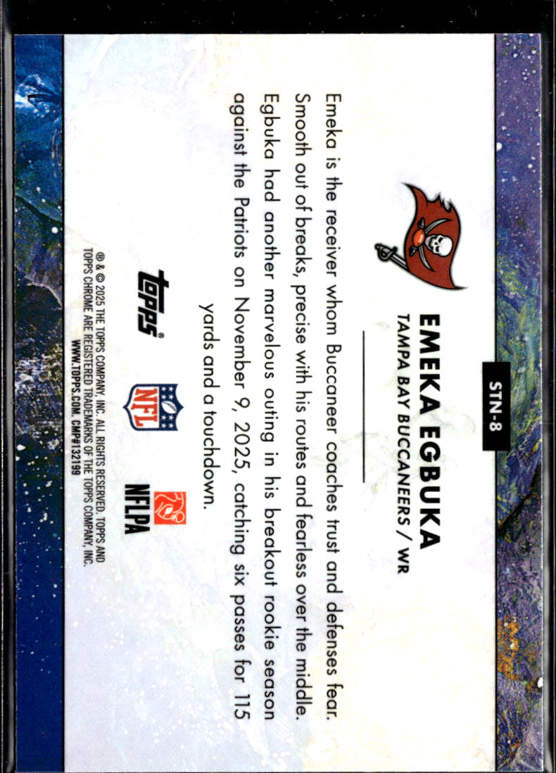 Emeka Egbuka 2025 Topps Chrome Cosmic Stars In The Night RC Tampa Bay Buccaneers