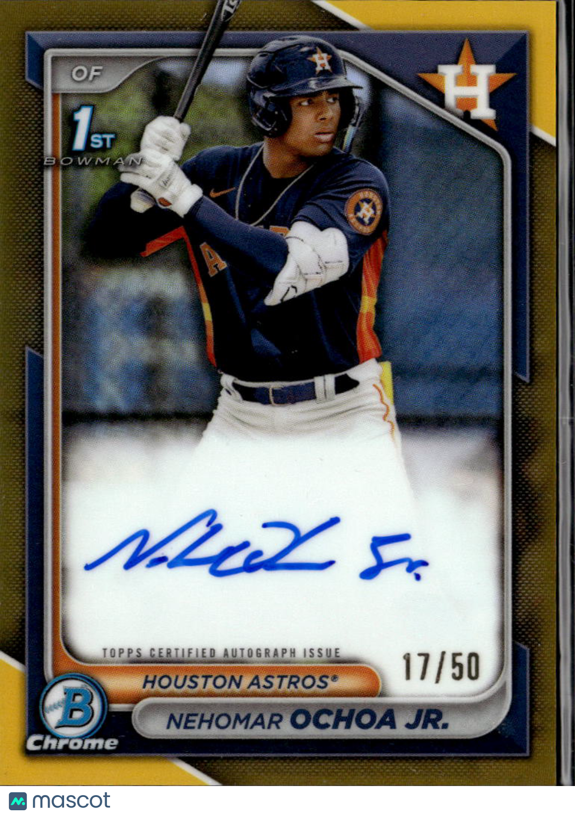 Nehomar Ochoa Jr. 2024 Bowman Chrome 1st Auto Autograph GOLD 17/50 Astros