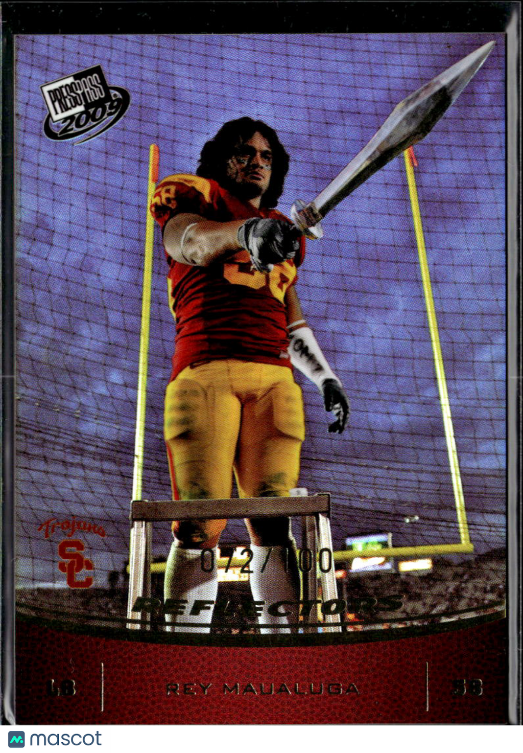 Rey Maualuga 2009 Press Pass Rookie RC Reflectors 72/100 USC Trojans