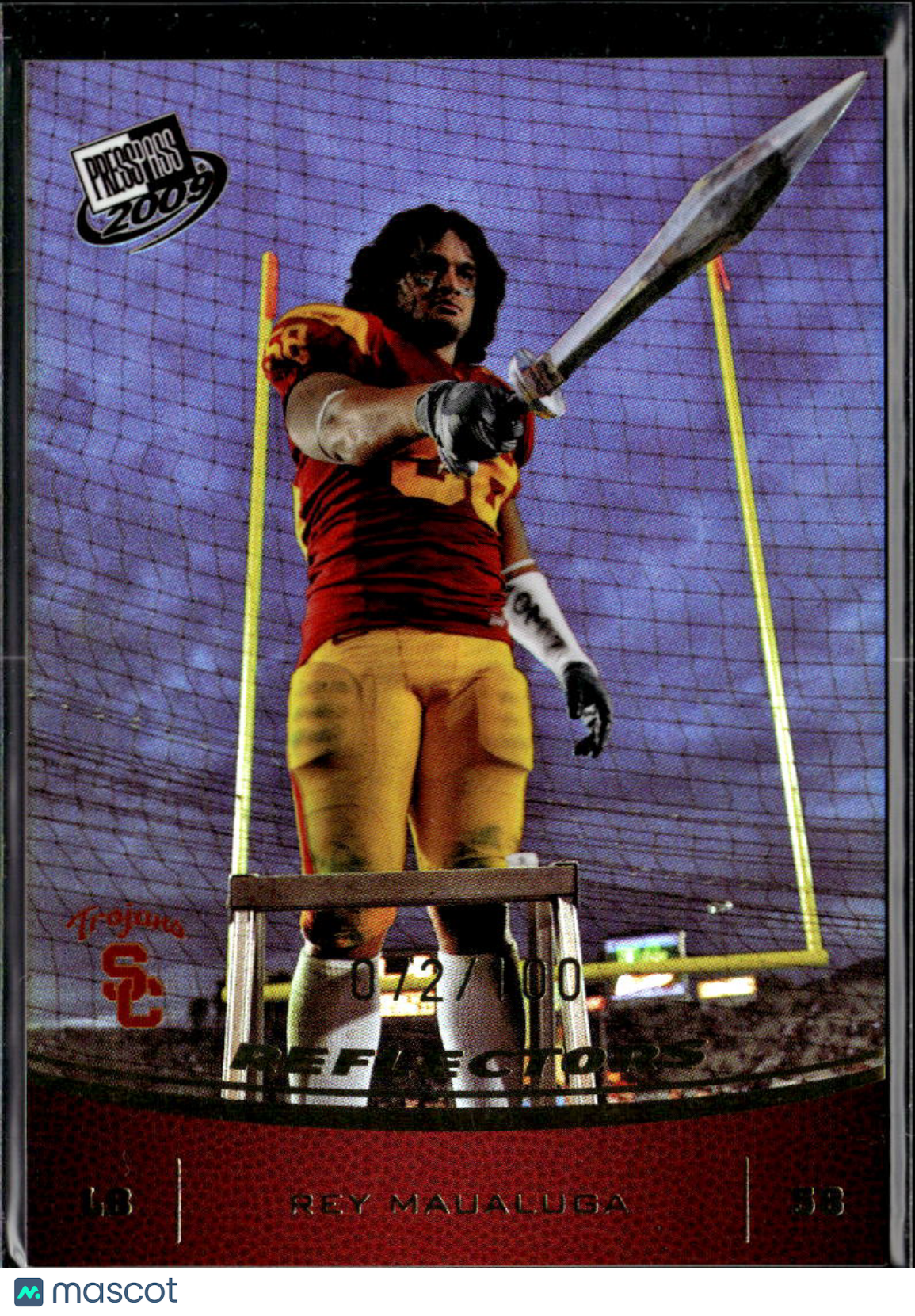 Rey Maualuga 2009 Press Pass Rookie RC Reflectors 72/100 USC Trojans