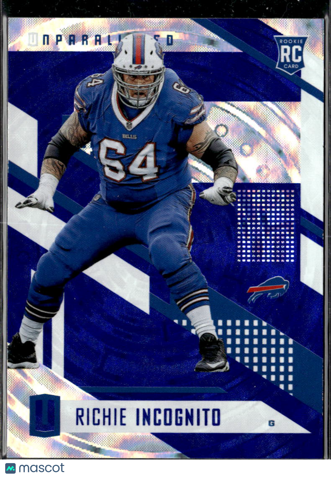 Richie Incognito 2017 Unparalleled Blue Rookie RC 6/10 Buffalo Bills