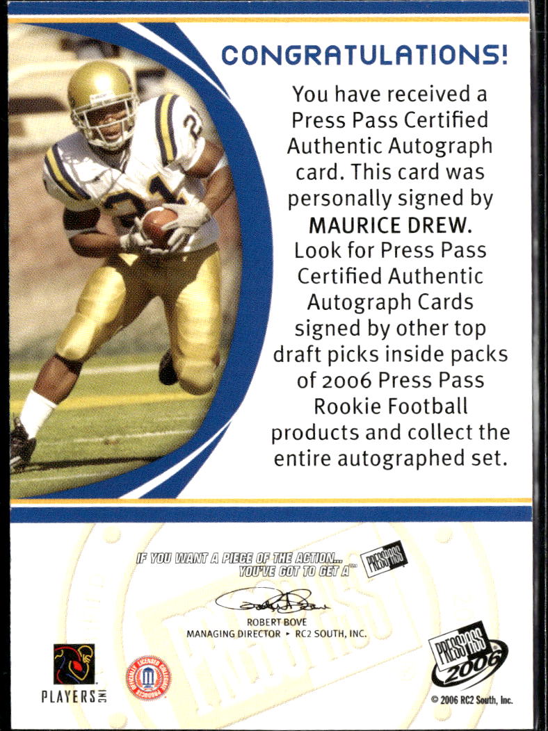 Maurice Jones-Drew 2006 Press Pass Red Ink Auto Autograph RC Jaguars UCLA Bruins