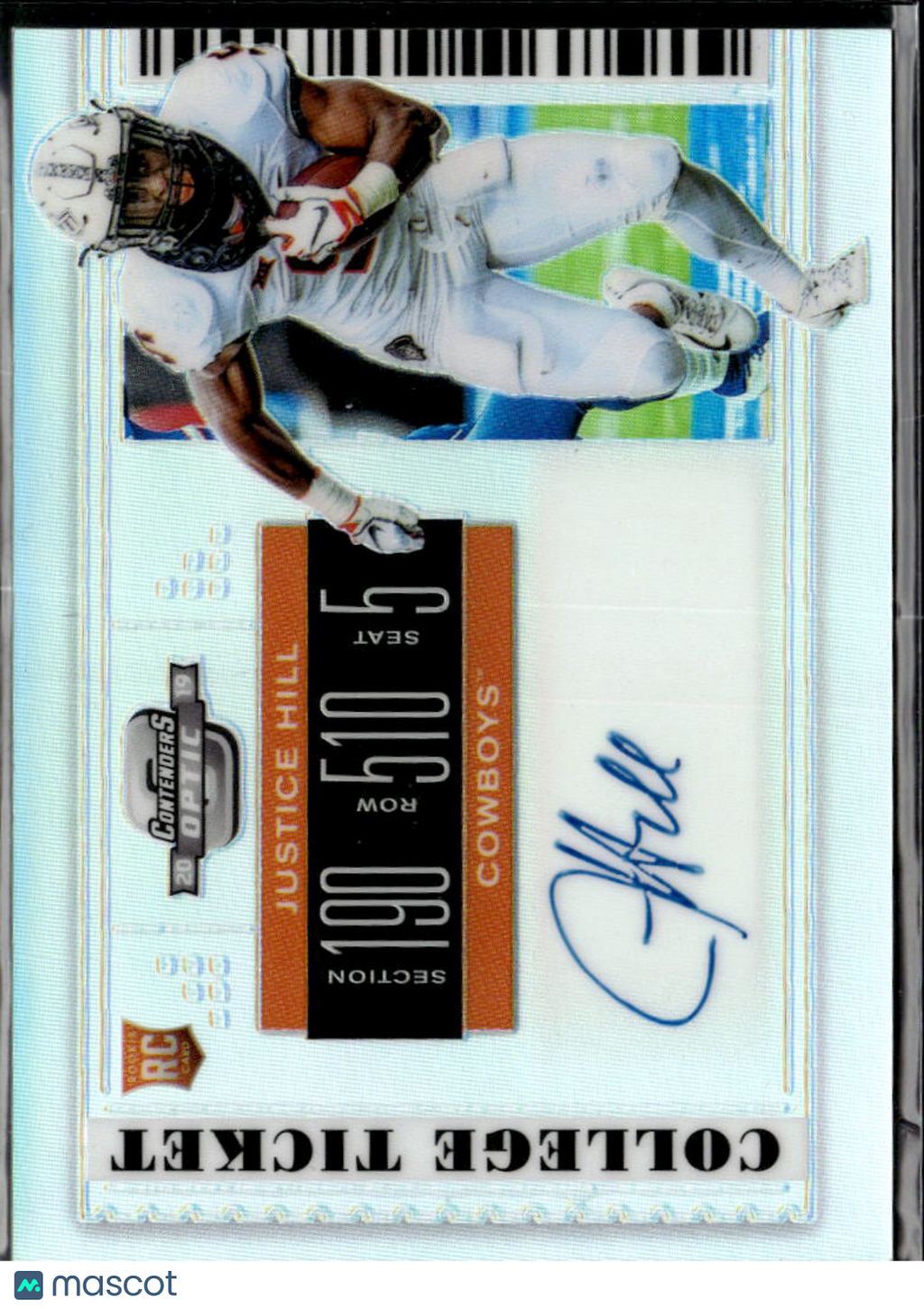 Justice Hill 2019 Contenders Optic Auto Autograph RC Oklahoma State Cowboys