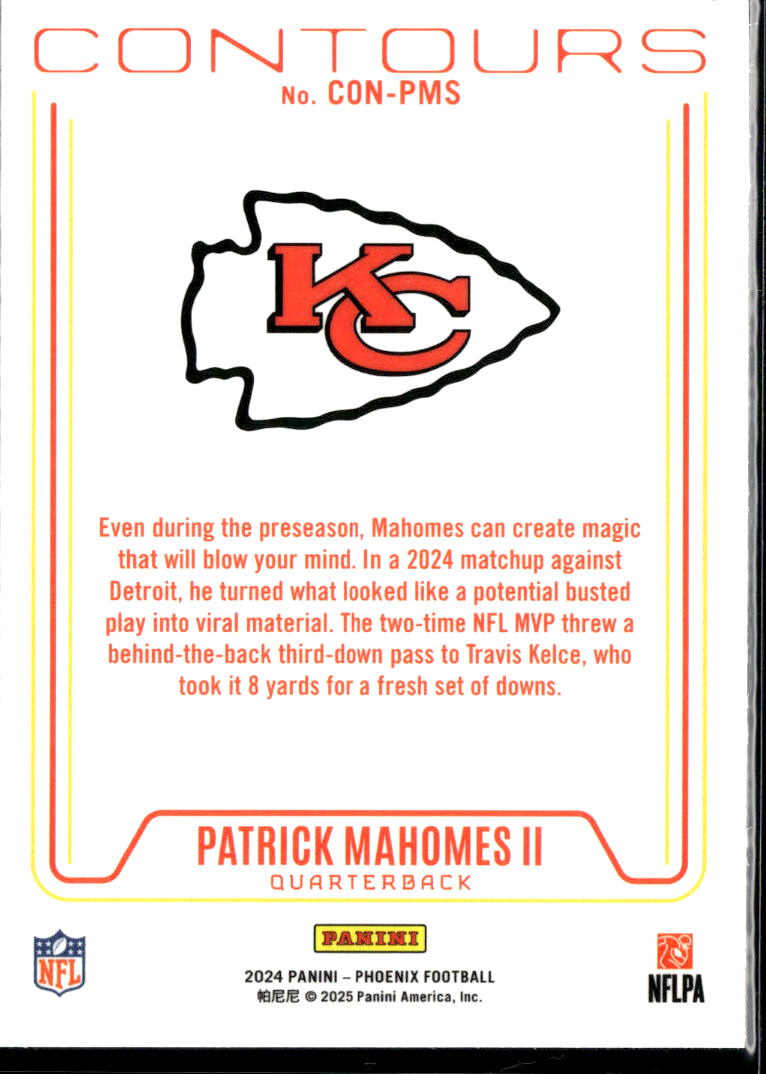 Patrick Mahomes II 2025 Phoenix Contours Kansas City Chiefs