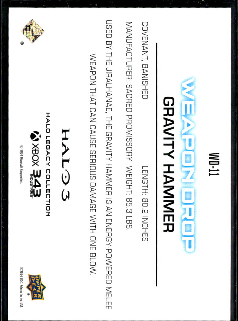 Gravity Hammer 2024 Upper Deck Halo Legacy Collection Insert Weapon Drop #WD-11