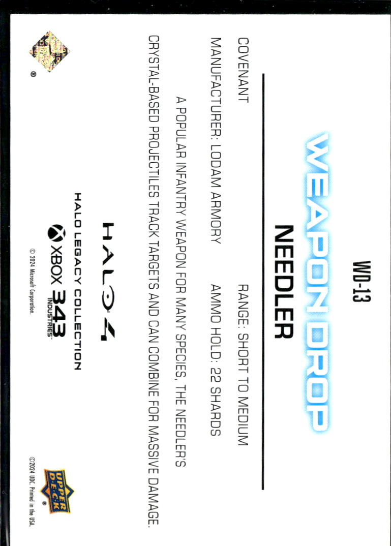 Needler 2024 Upper Deck Halo Legacy Collection Insert Weapon Drop #WD-13