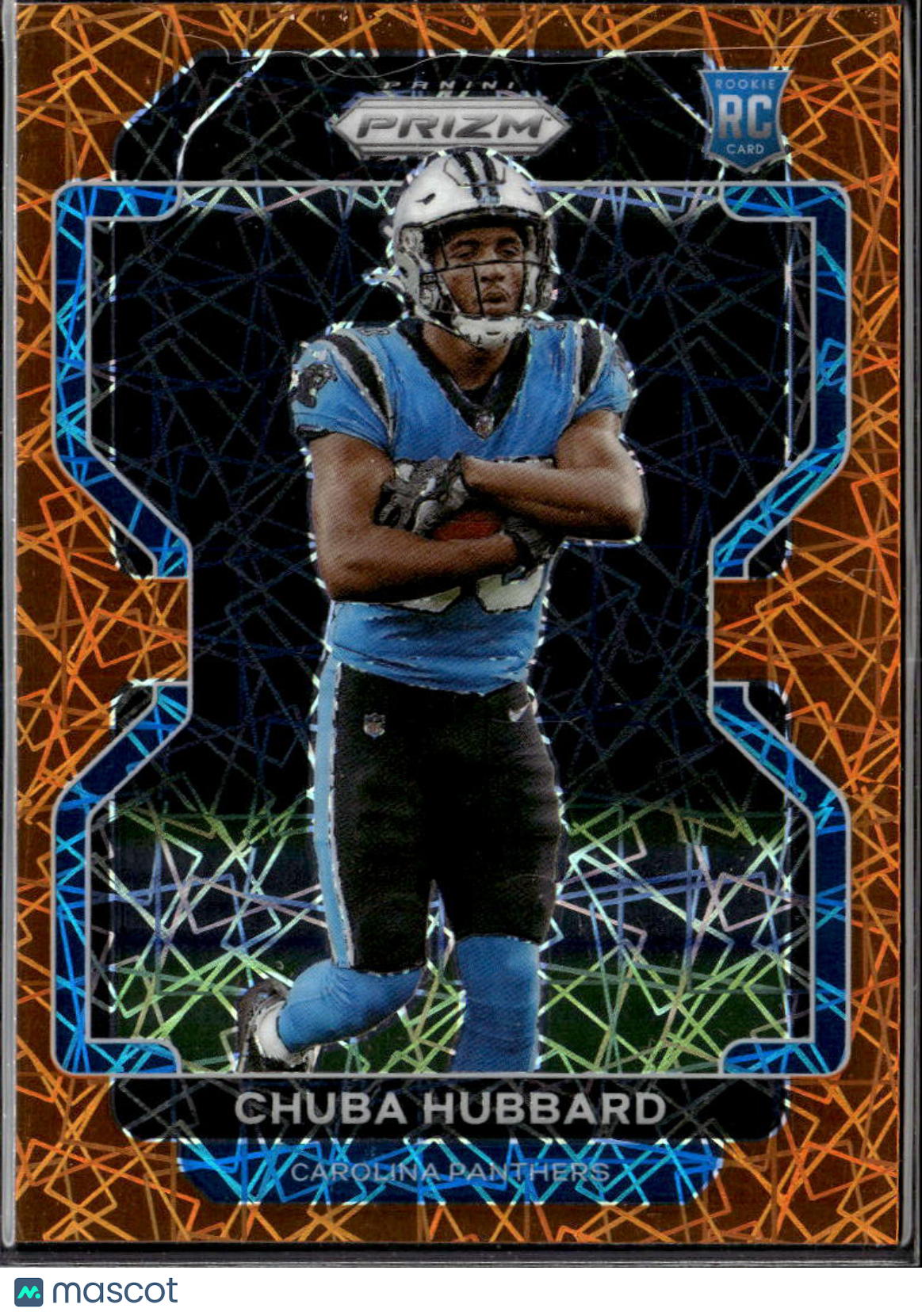 Chuba Hubbard 2021 Prizm Orange Lazer Rookie RC OSU Carolina Panthers