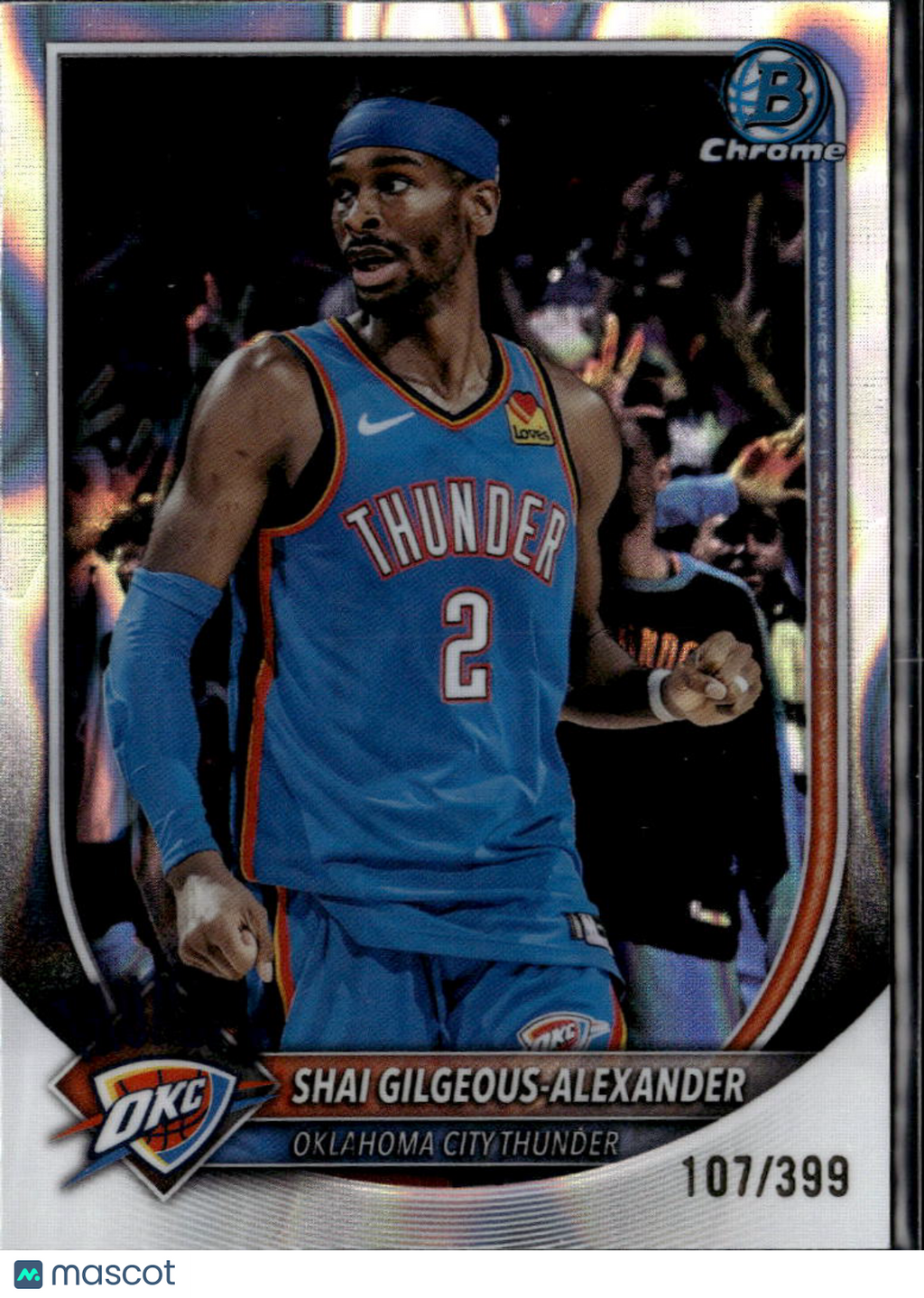 Shai Gilgeous-Alexander 2025 Bowman Chrome Raywave 107/399 Oklahoma City Thunder