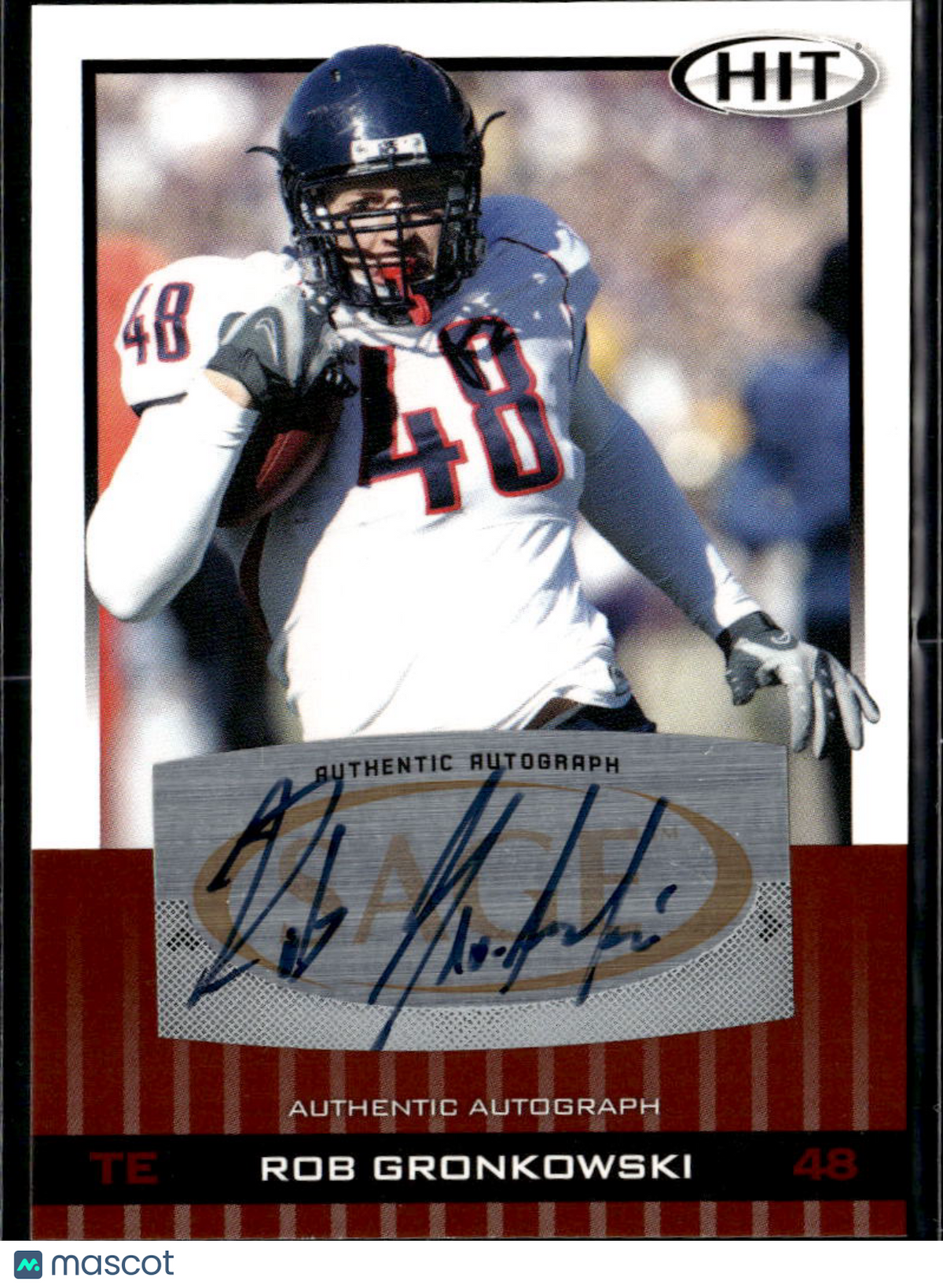 Rob Gronkowski 2010 SAGE HIT Auto Autograph Rookie New England Patriots Arizona