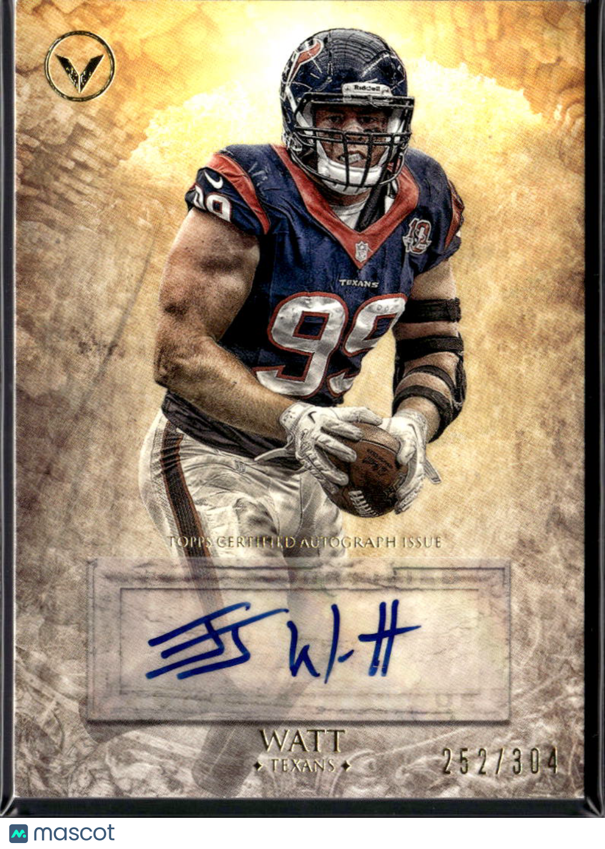 J.J. Watt 2012 Topps Valor Auto Autograph 252/304 Houston Texans