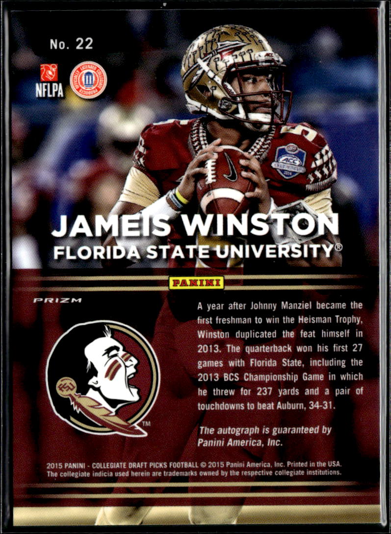 Jameis Winston 2015 Panini Prizm Trademarks Auto Autograph RC SSP Florida State